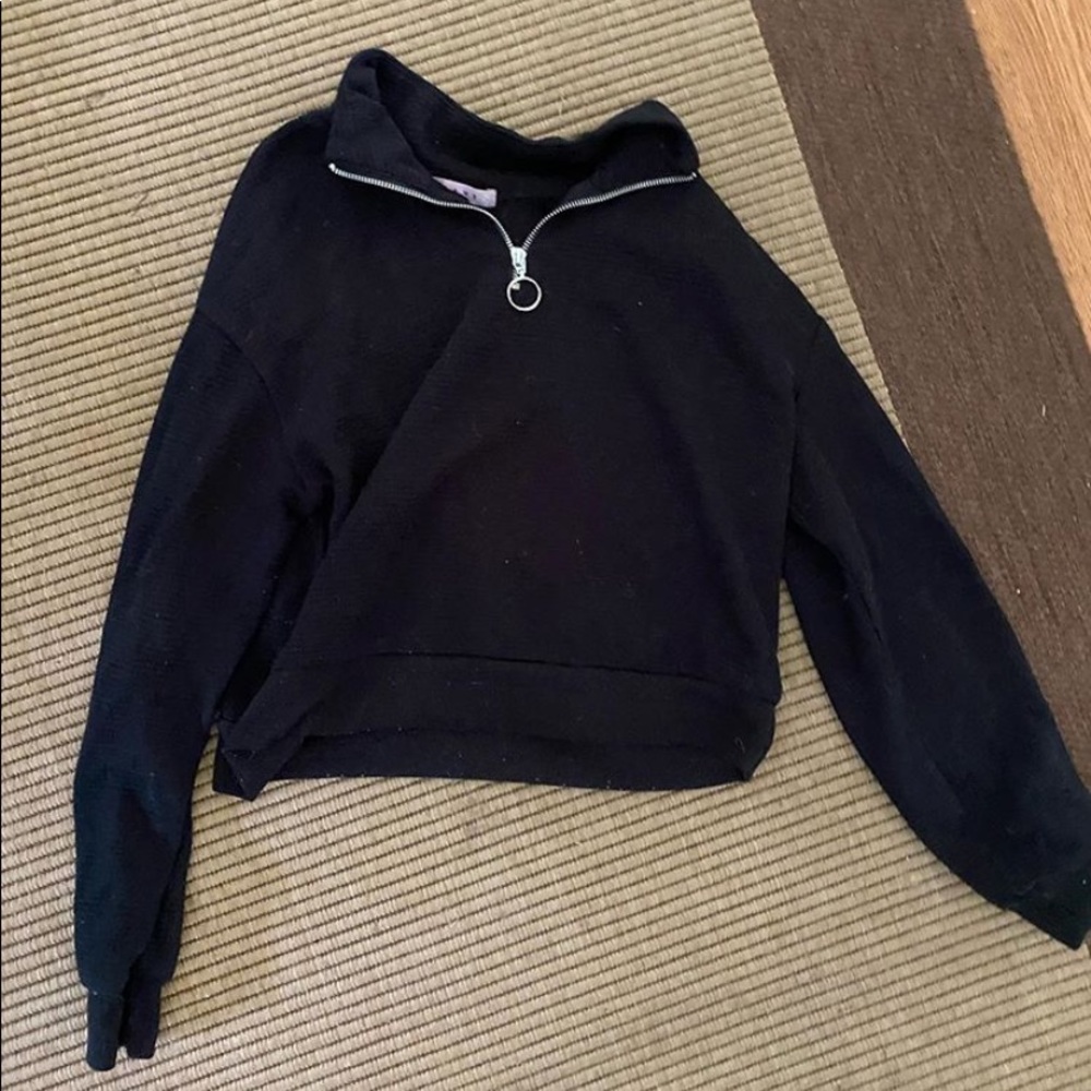 Topshop cropped half zip